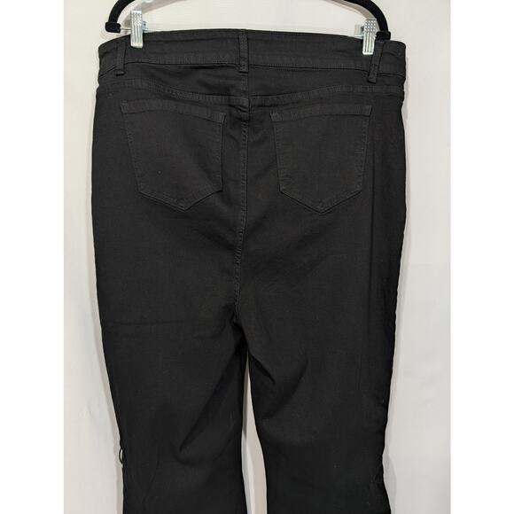 Hot Topic Black Lace Up Low Rise Flare Pants Size 18 Goth Y2K Alt Emo - Picture 2 of 7